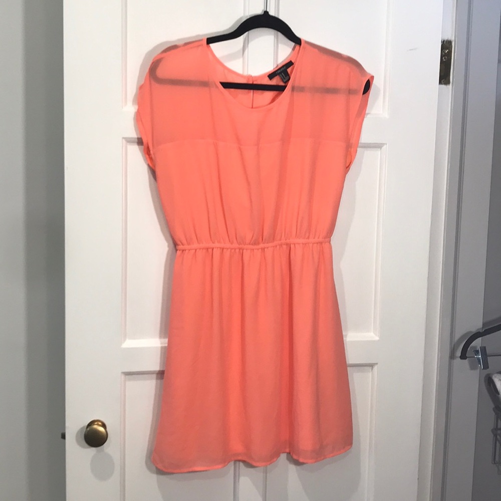 New Bright Coral Mini Dress
